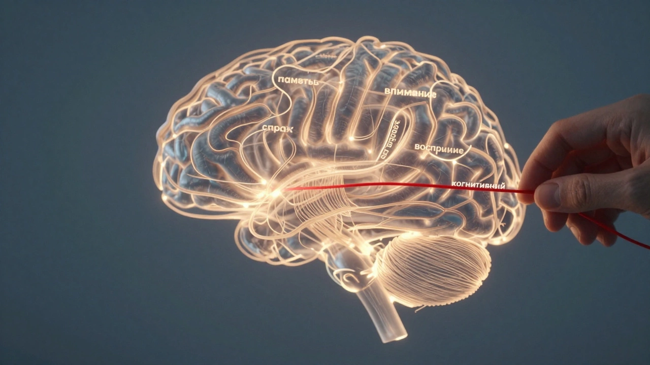 Мозг из нитей с простыми словами, а термин 'когнитивный' убирают руками.